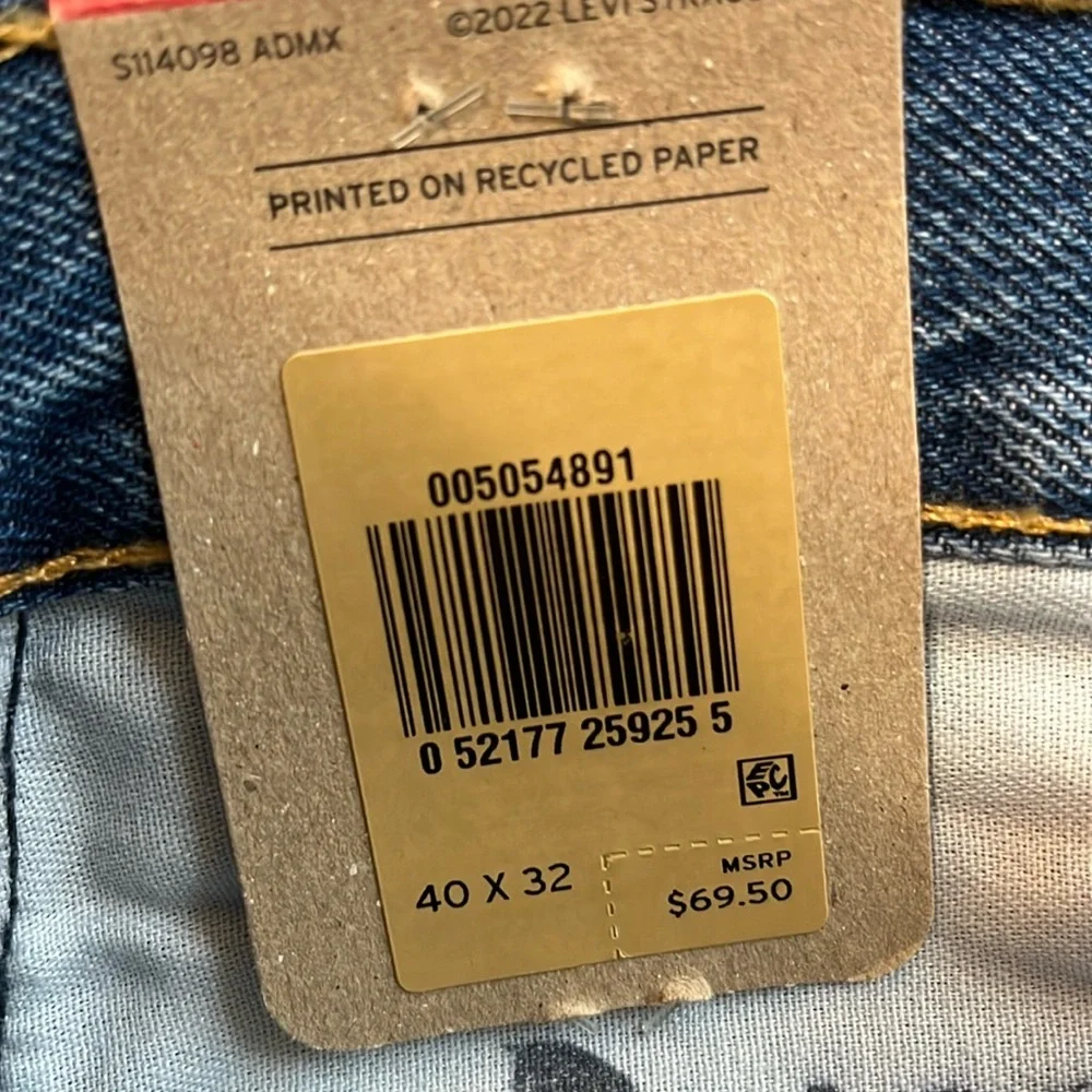 Levis 505 regular jeans men’s 40 x 32 blue denim straight leg pants casual